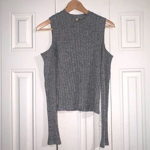 Express Long Sleeve Cold Shoulder Top